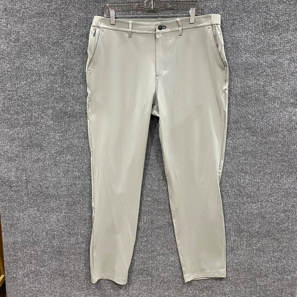 Public Rec Gamechanger Pants Mens 34x32 Gray Chino Straight Leg Embroidered NWT